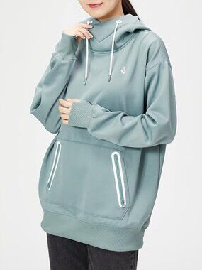 Volcom Women's Spring Shred Hooded Fleece Sweatshirt in Green Ash. NWOT